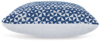 Jaycott Next-Gen Nuvella blue patterned pillow with light fabric trim
