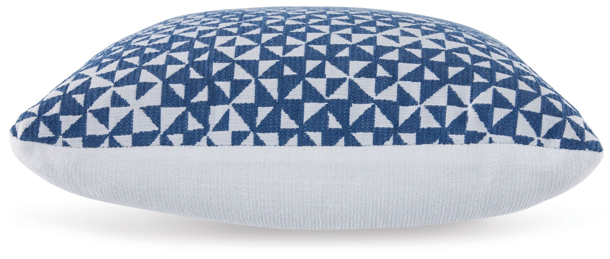Jaycott Next-Gen Nuvella blue patterned pillow with light fabric trim