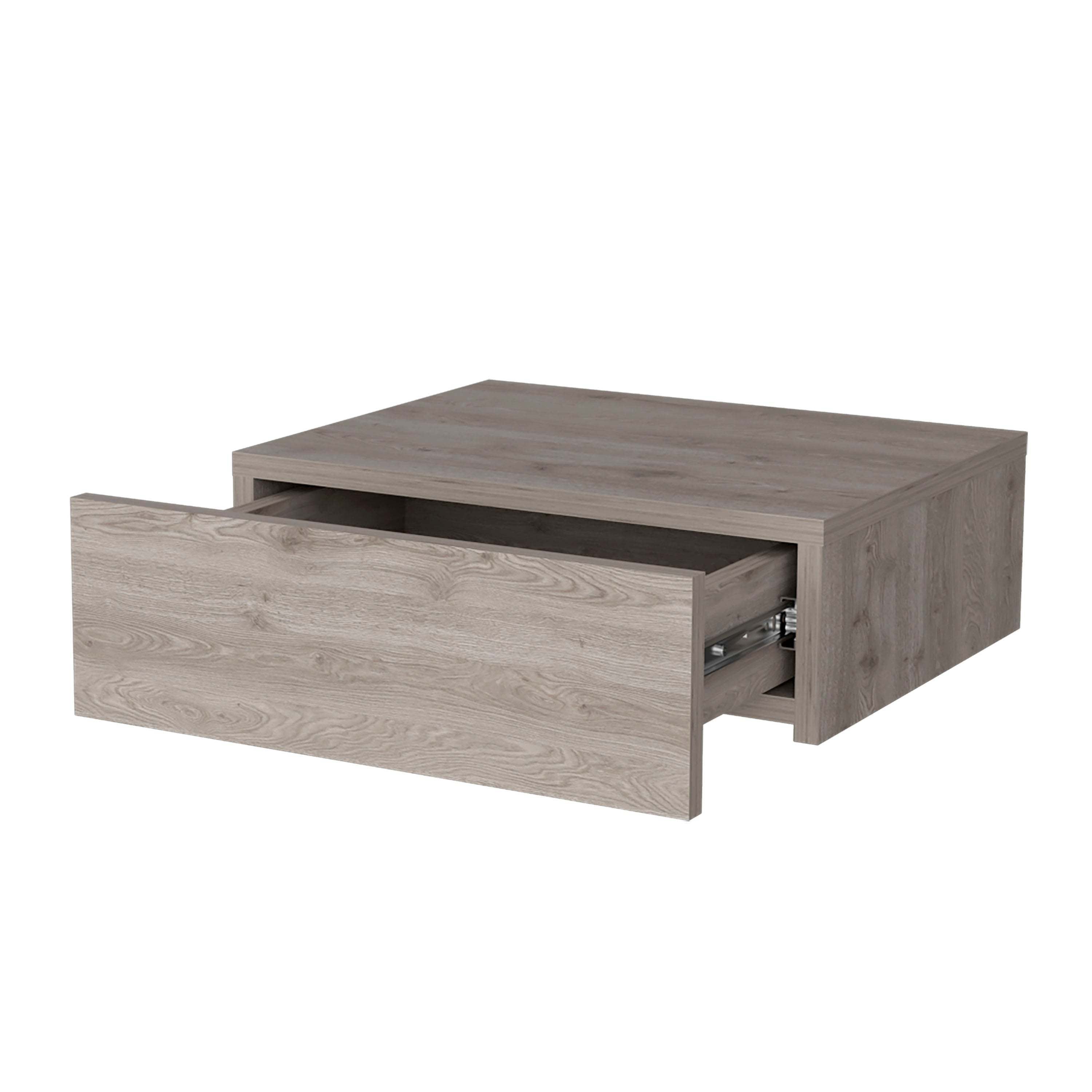 Light Gray Floating Nightstand - Wall Mounted