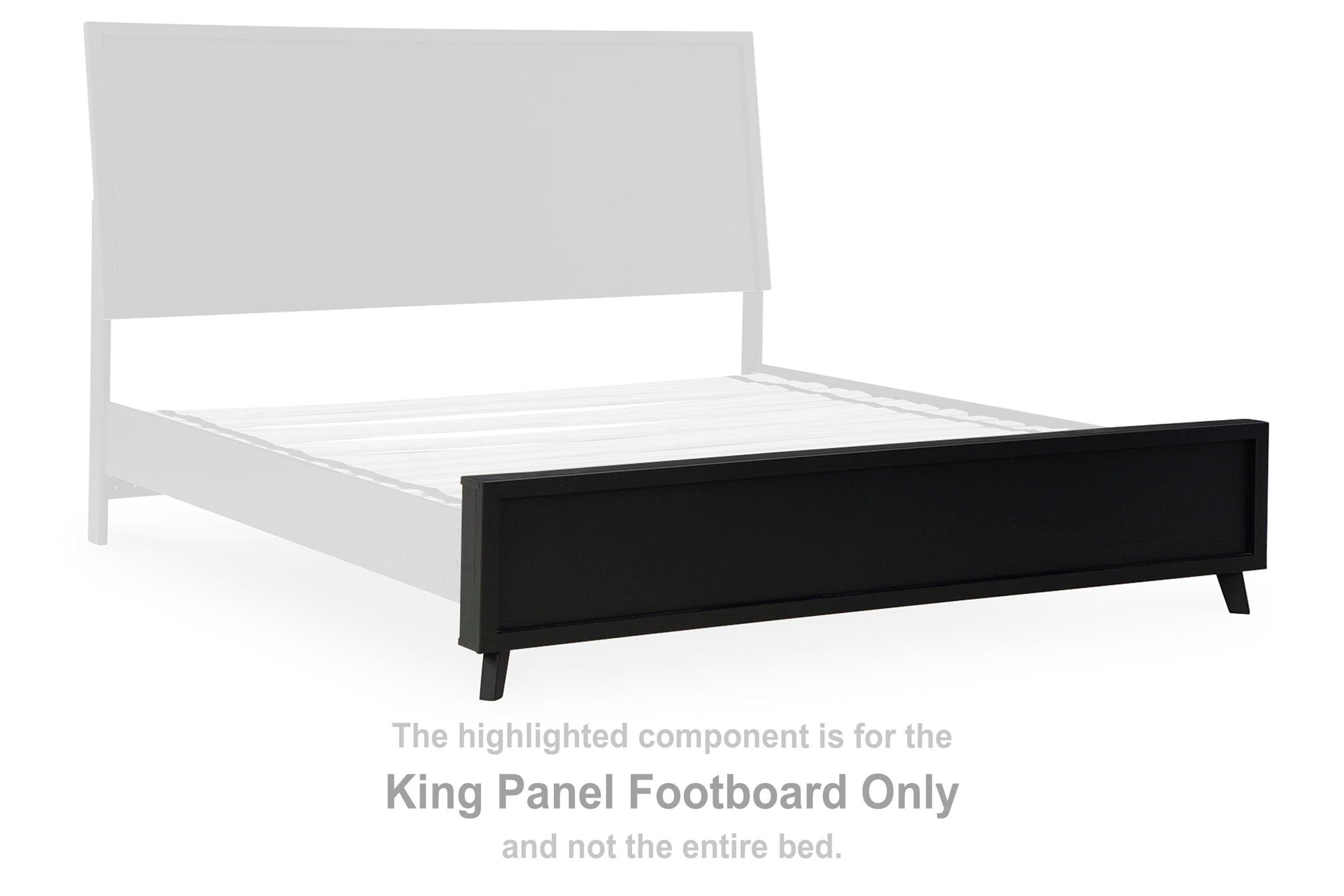 Black king panel footboard with long drawer front