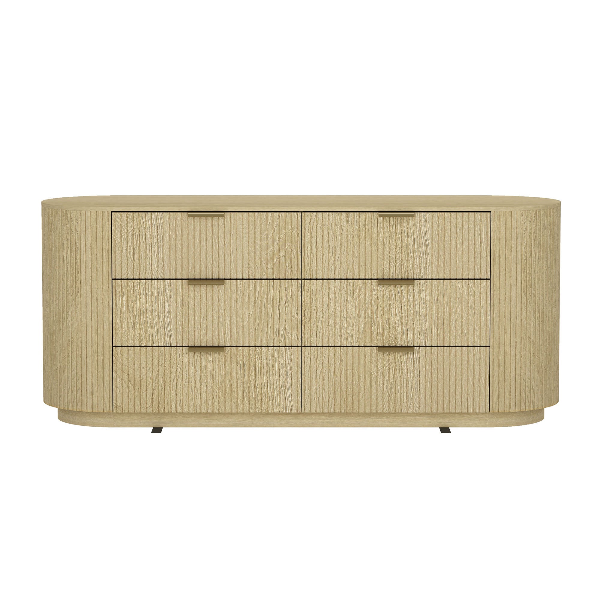 Olivia 71" Natural Oak 6-Drawer Dresser - Bedroom Furniture