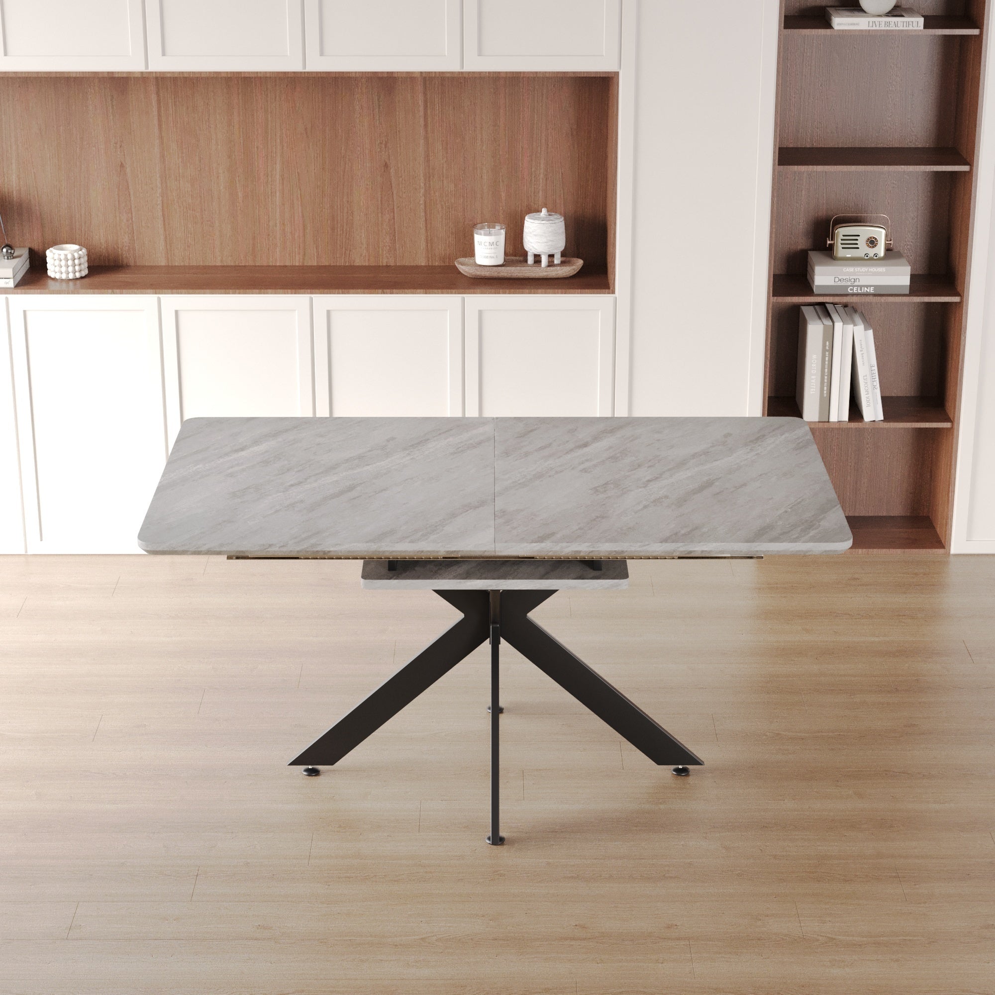 62" Extendable Dining Table Set for 6-8 People