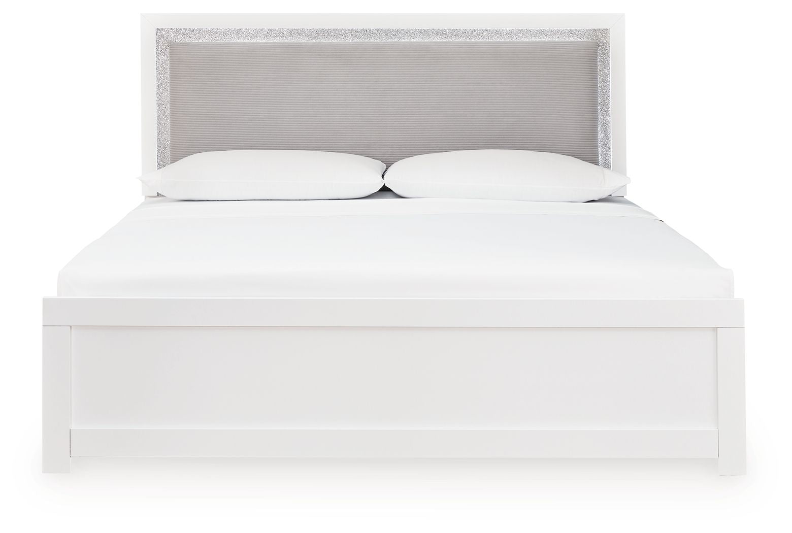 Maeling - King Upholstered Panel Bed - White