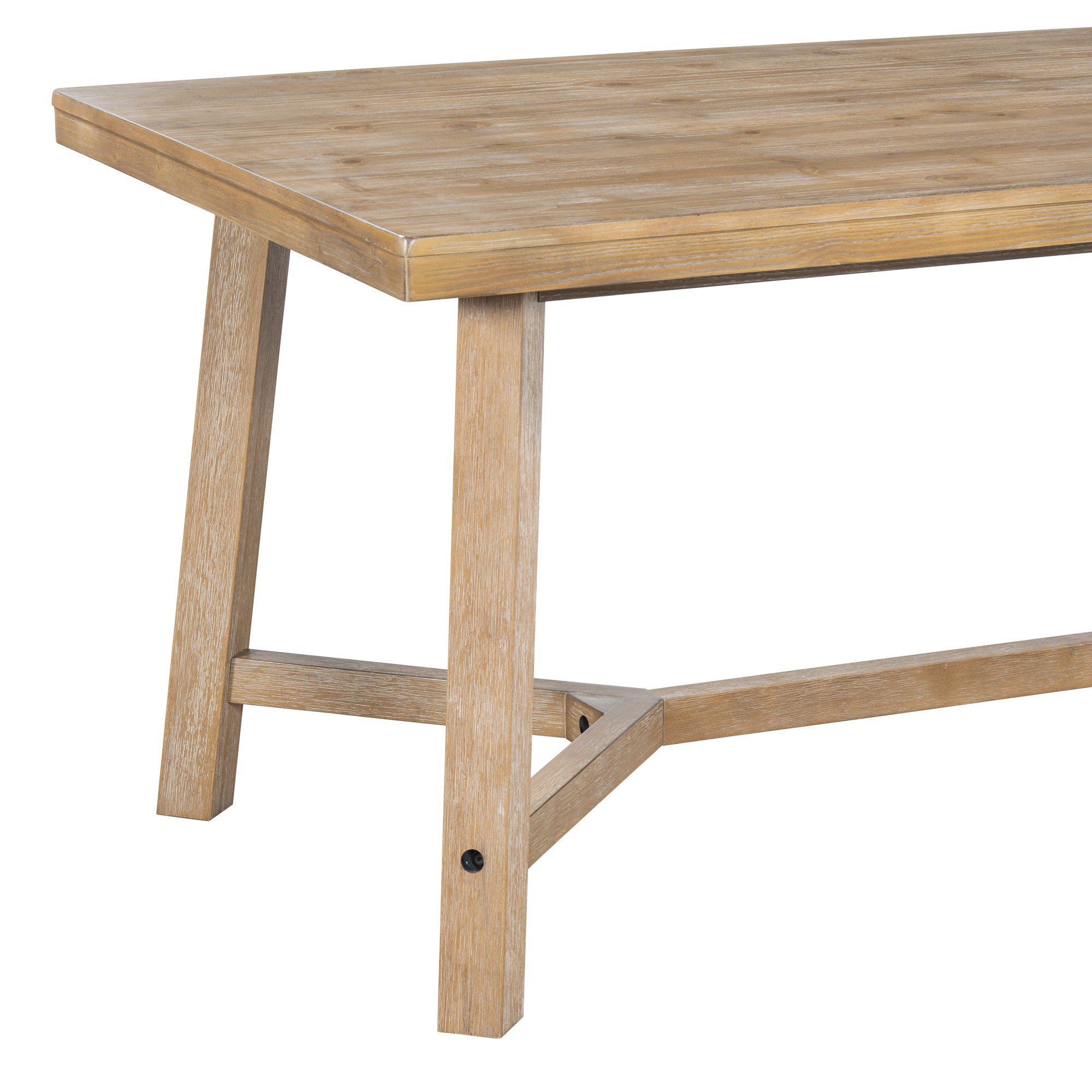 6-Piece Farmhouse Dining Set (Natural Wood)