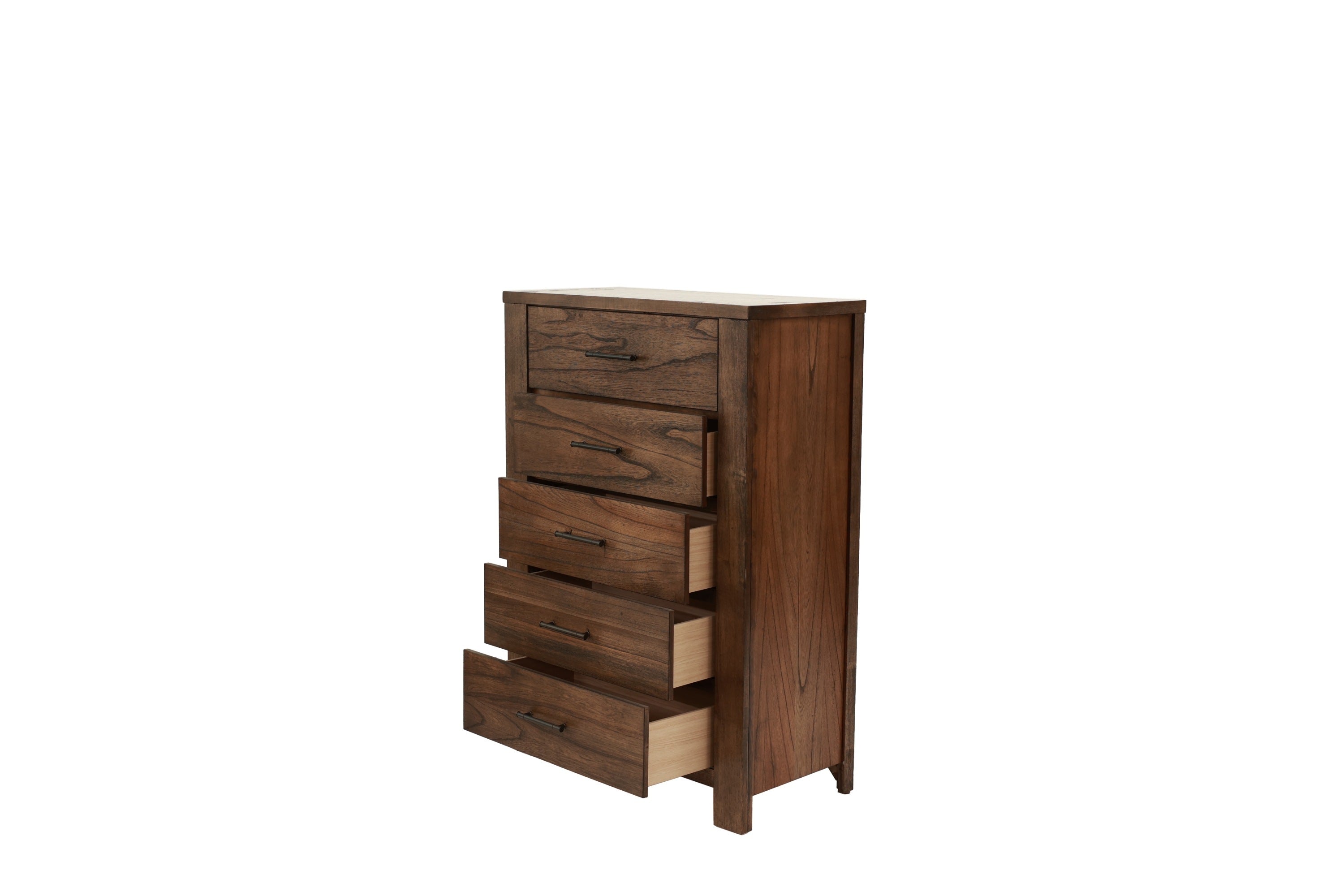 Oak Finish Chest of Drawers | 5 Drawers