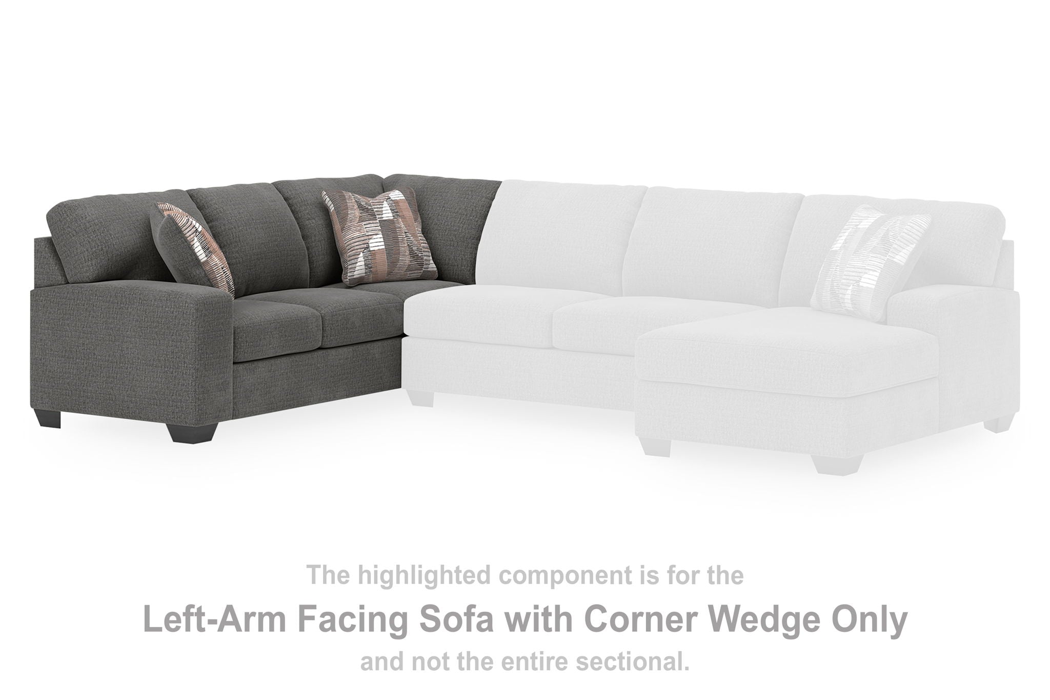 Newellen - Greystone - LAF Sofa With Corner Wedge