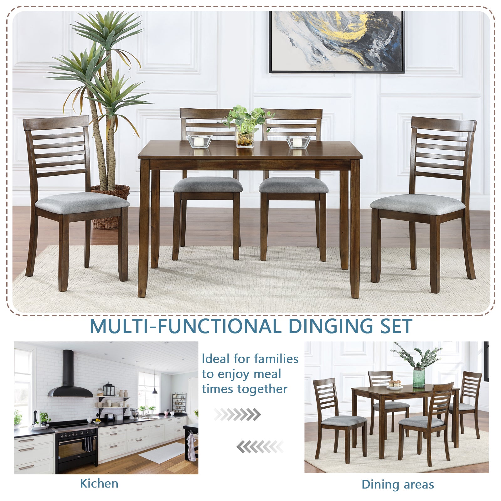 5 Pc Modern Dining Set w/ Chairs