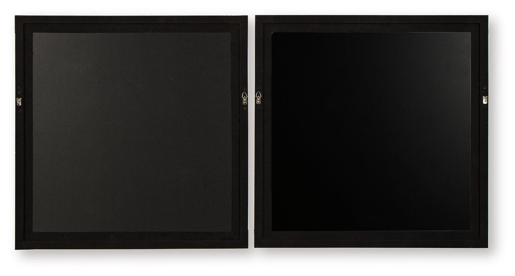 Wall art set of 2 with black frames and dark backing panels