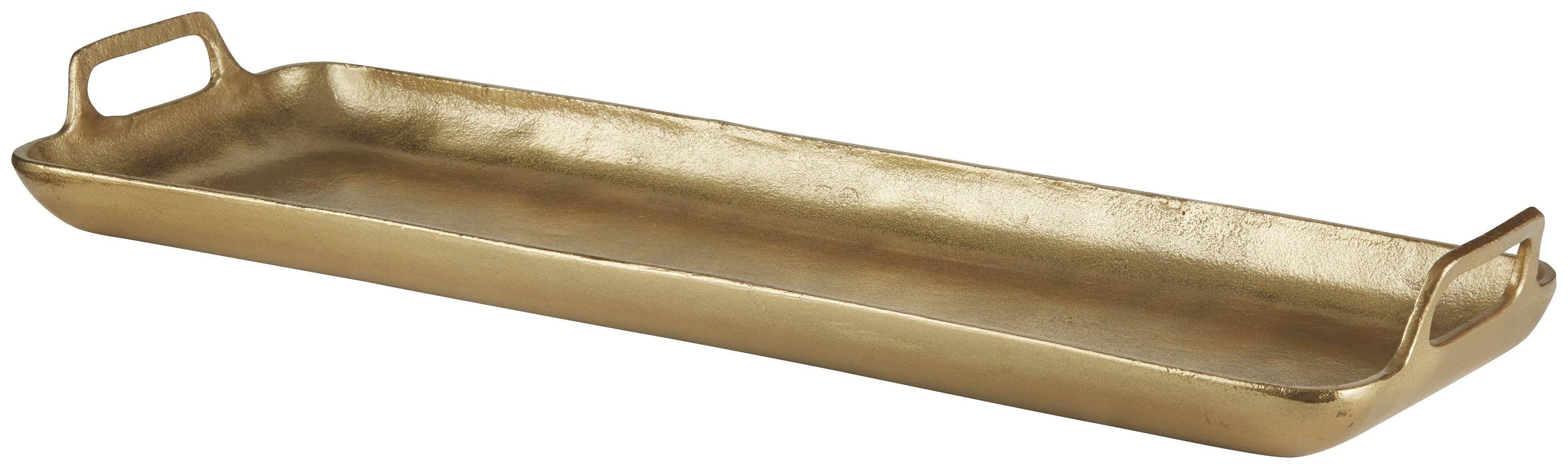 Gold-finish Posy tray with raised sides and carry handle openings