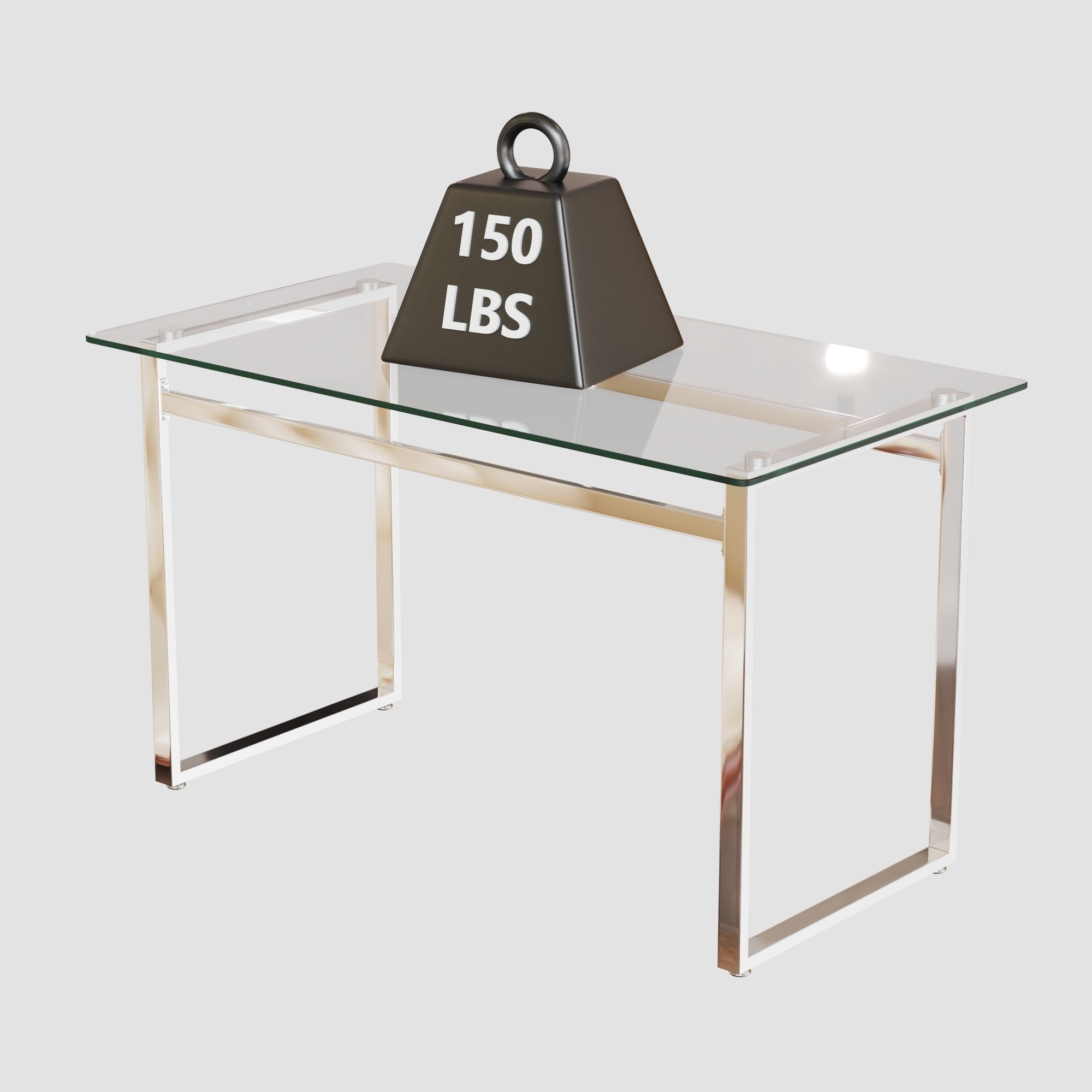 51" Glass Dining Table Set for 4 - Silver Legs