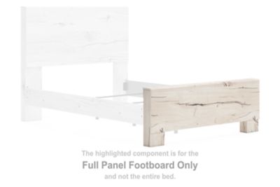 Light natural wood full panel footboard with smooth rectangular panel