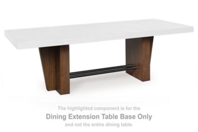 Kristiland - Rectangular Dining Room Extension Table Base - Warm Brown
