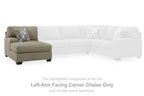 Beige LAF corner chaise component with left-facing arm, upholstered seat and dark legs.