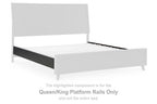 Black platform bed rails for Queen/King, shown as side panels on a platform frame