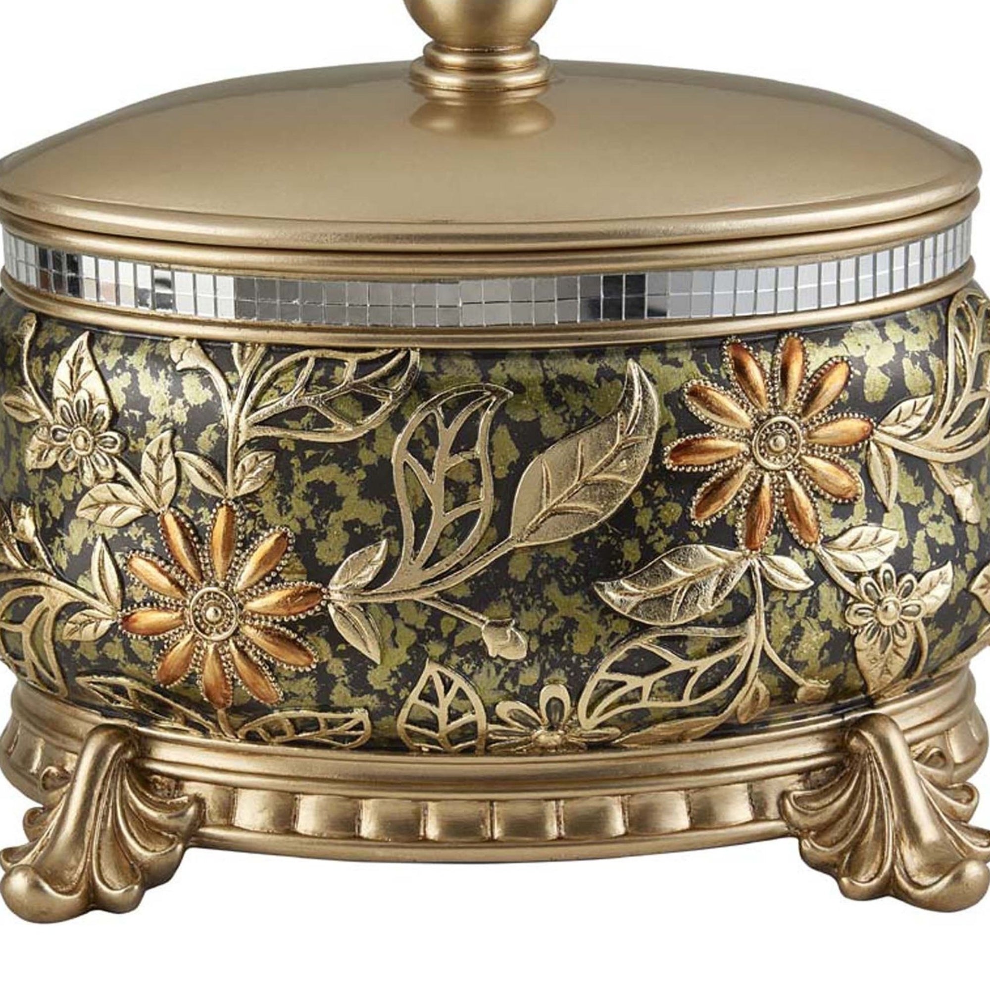 9" Chrysanthemum Jewelry Box - Resin Trinket Dish