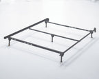 Black bolt-on metal bed frame base with support legs