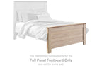 Whitewash full panel footboard with horizontal panels and side rails