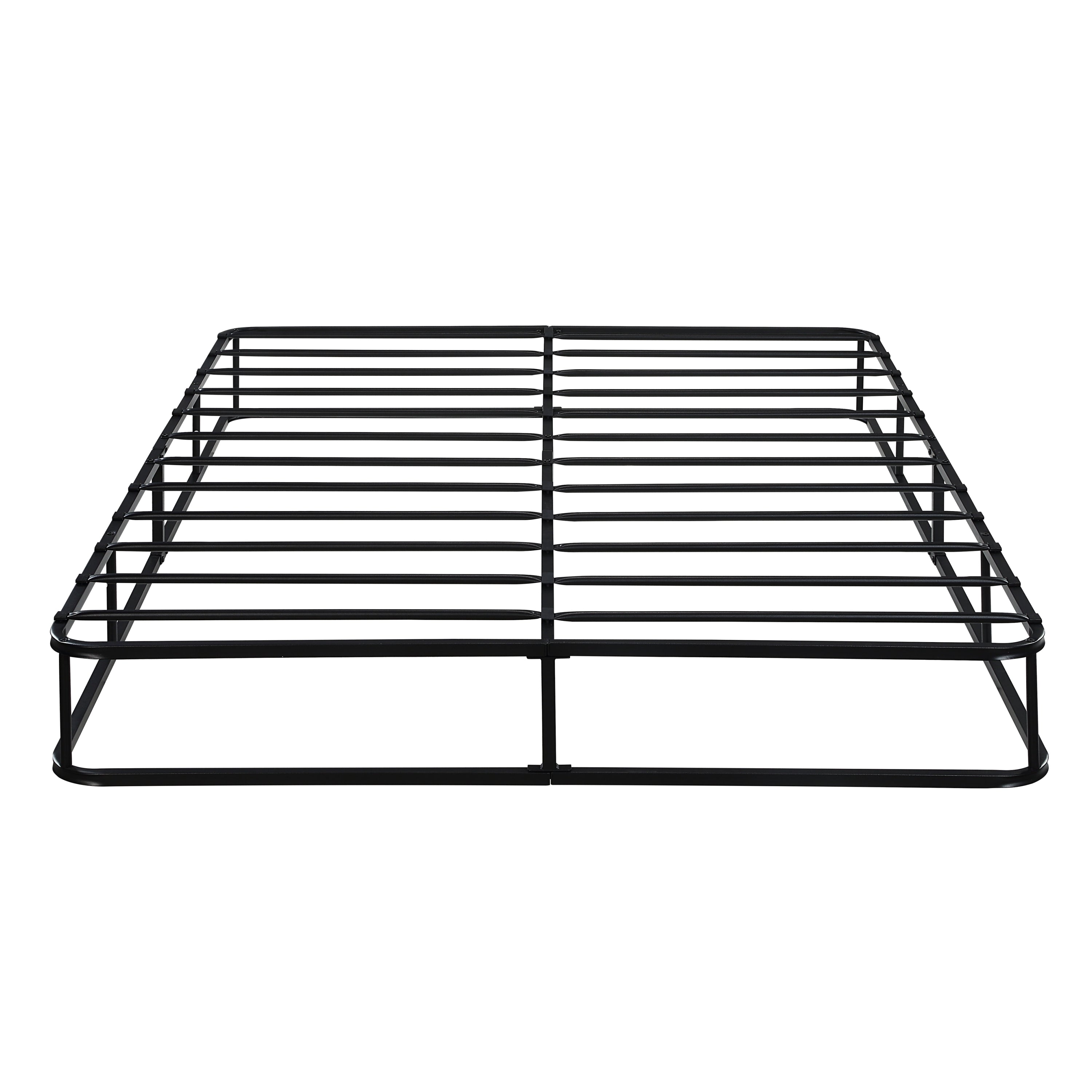 Queen Mattress Foundation - Black Metal Frame & Fabric Cover