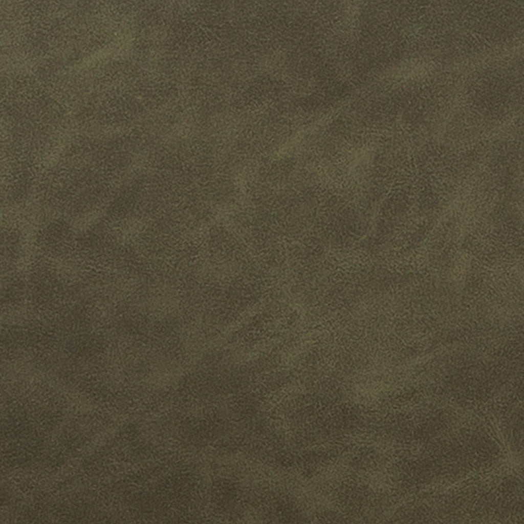 Olive-green upholstery fabric texture close-up for ottoman.