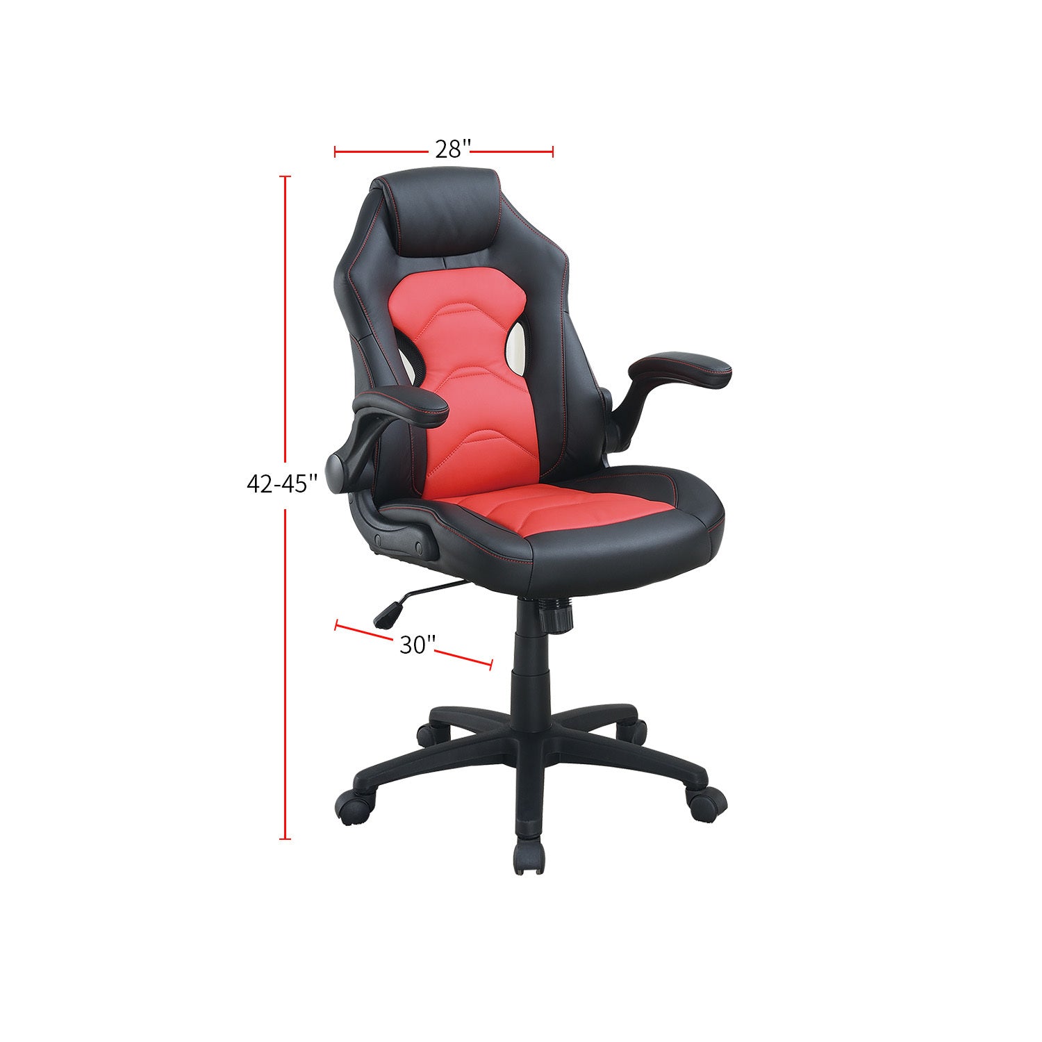 Black and Red Adjustable Swivel Executive Computer Chair