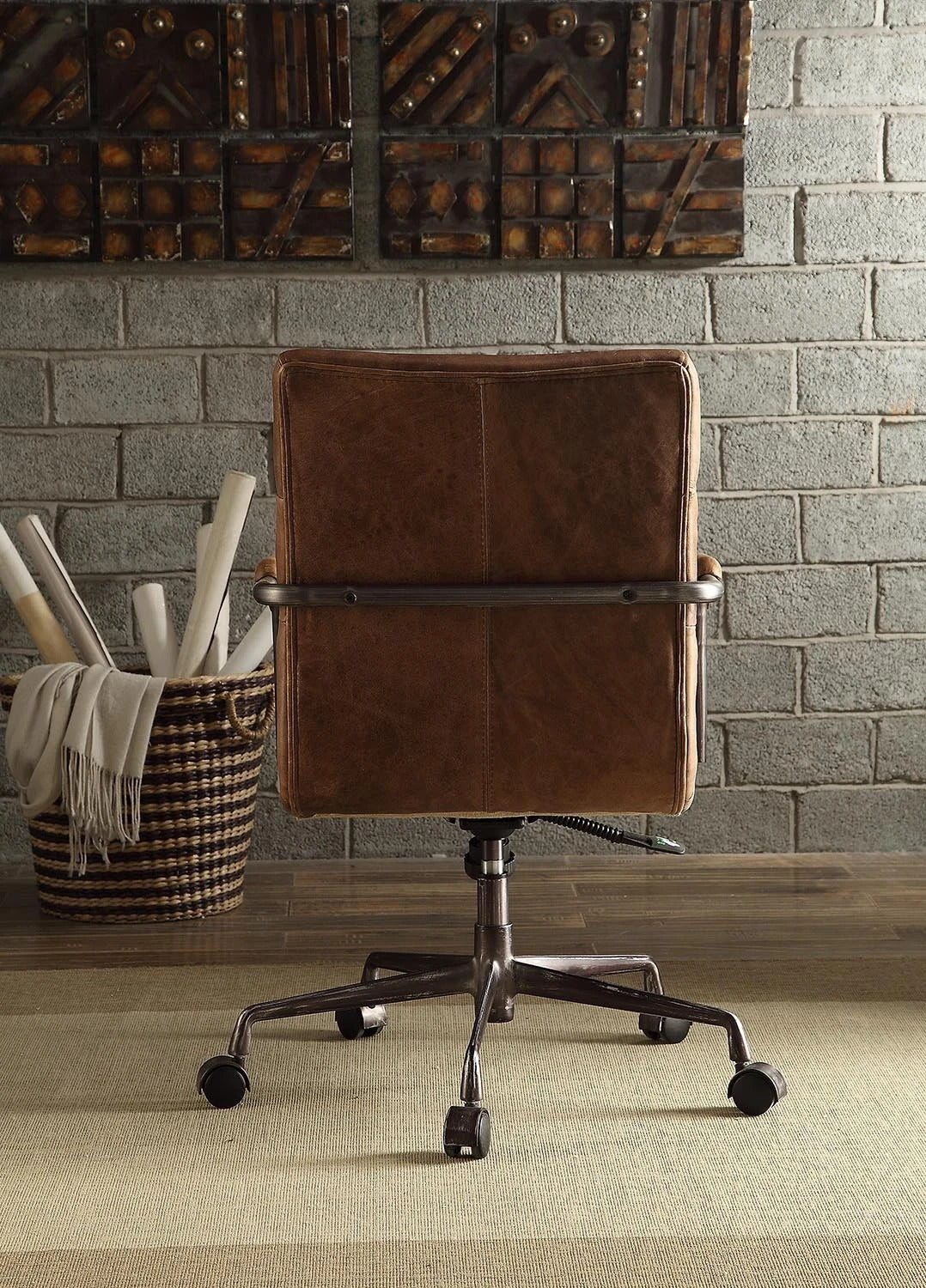 Harith Leather Office Chair - Retro Brown