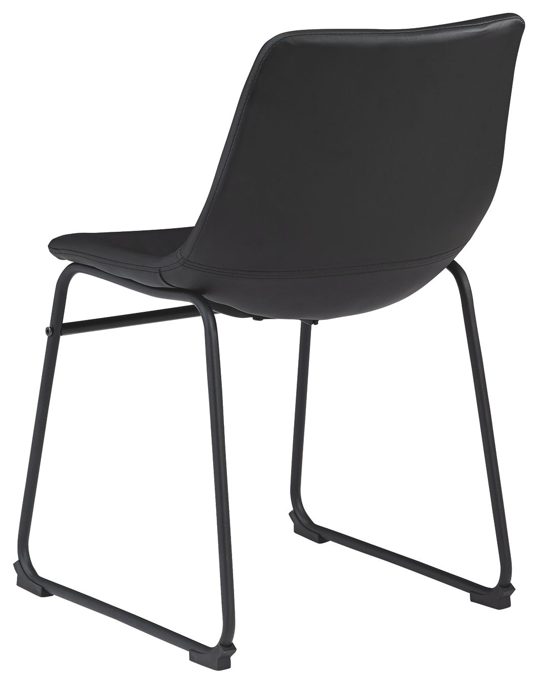 Black upholstered side chair with black metal frame