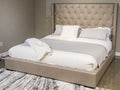 Brensley - Queen Upholstered Storage Footboard/Rails - Taupe