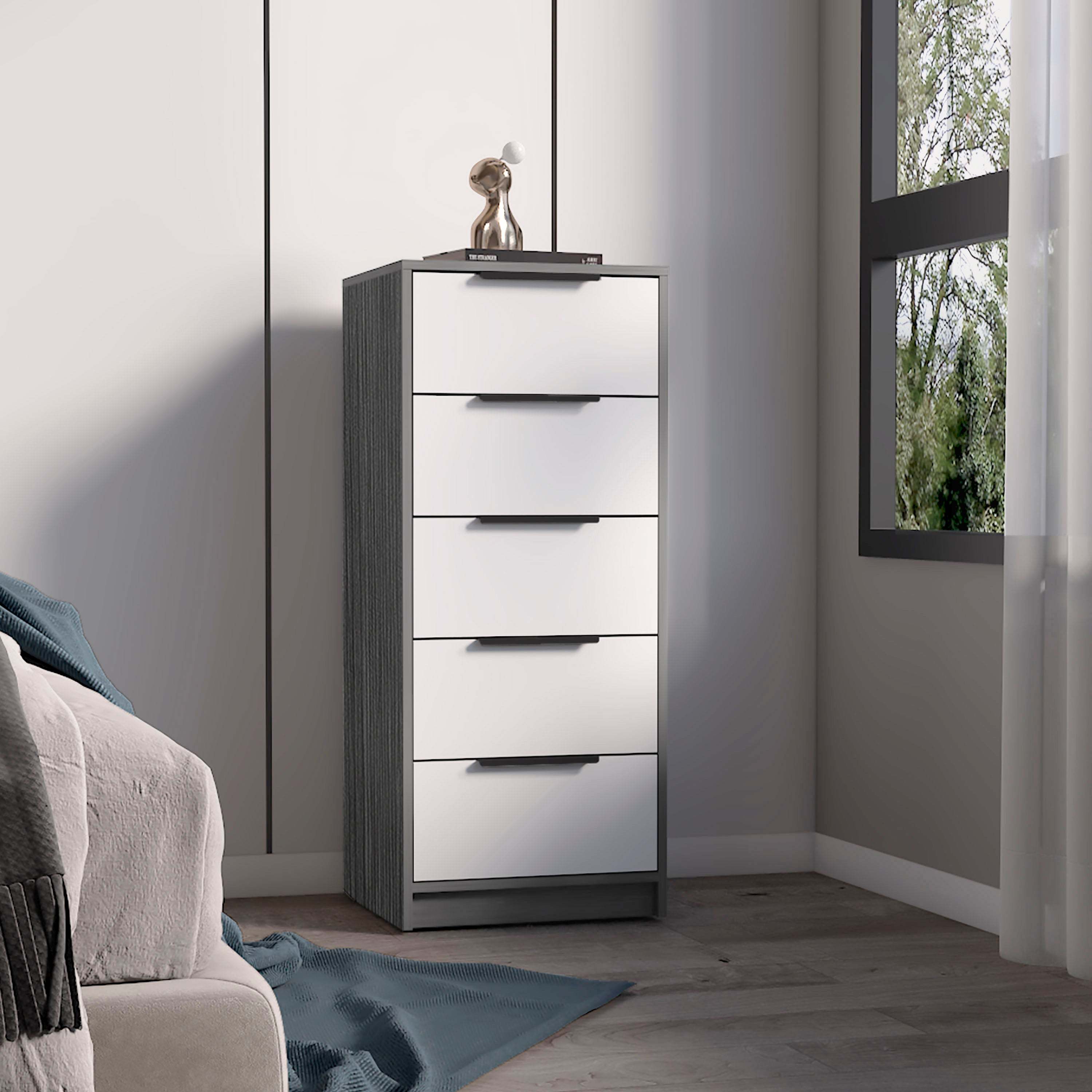 White 5-Drawer Dresser | Rectangle Storage Furniture