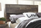 Youth panel bedroom set panel bed headboard with dark wood frame and pillows