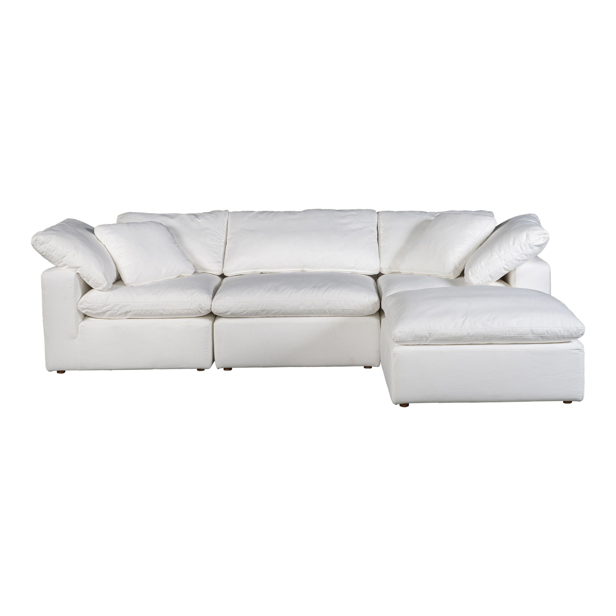 Terra Condo Lounge Modular Sectional - LiveSmart Fabric - Cream White - Comfortable and Stylish Living Room Furniture-Stationary Sectionals-American Furniture Outlet
