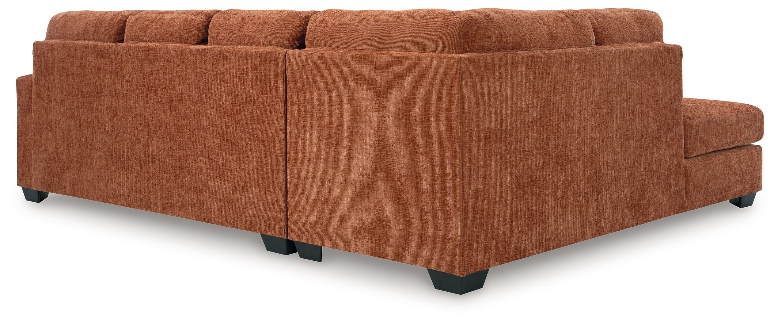 Brown fabric sectional sofa with clean-lined box cushions