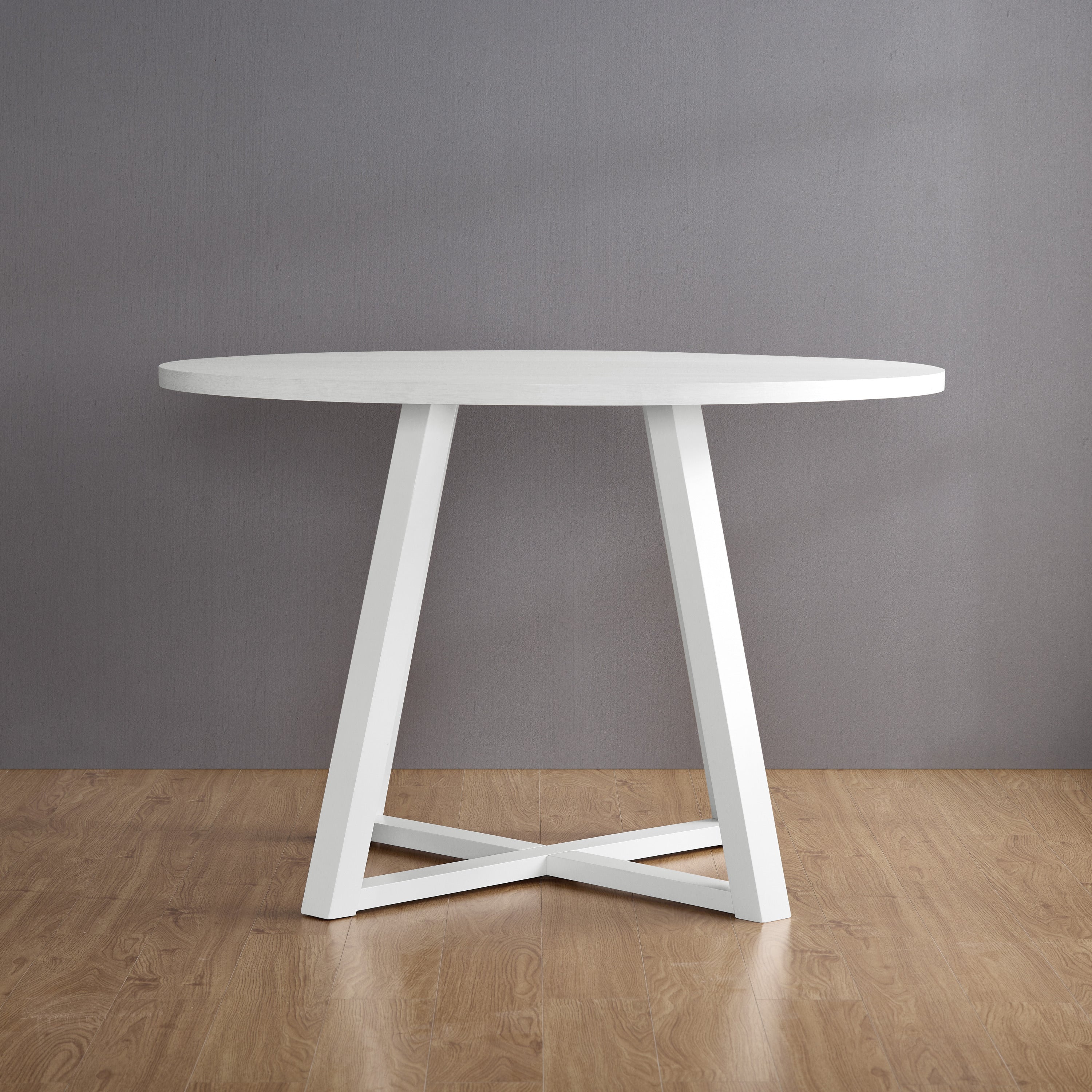 Varna 5-Piece Round Dining Set - Trestle Table & Chairs