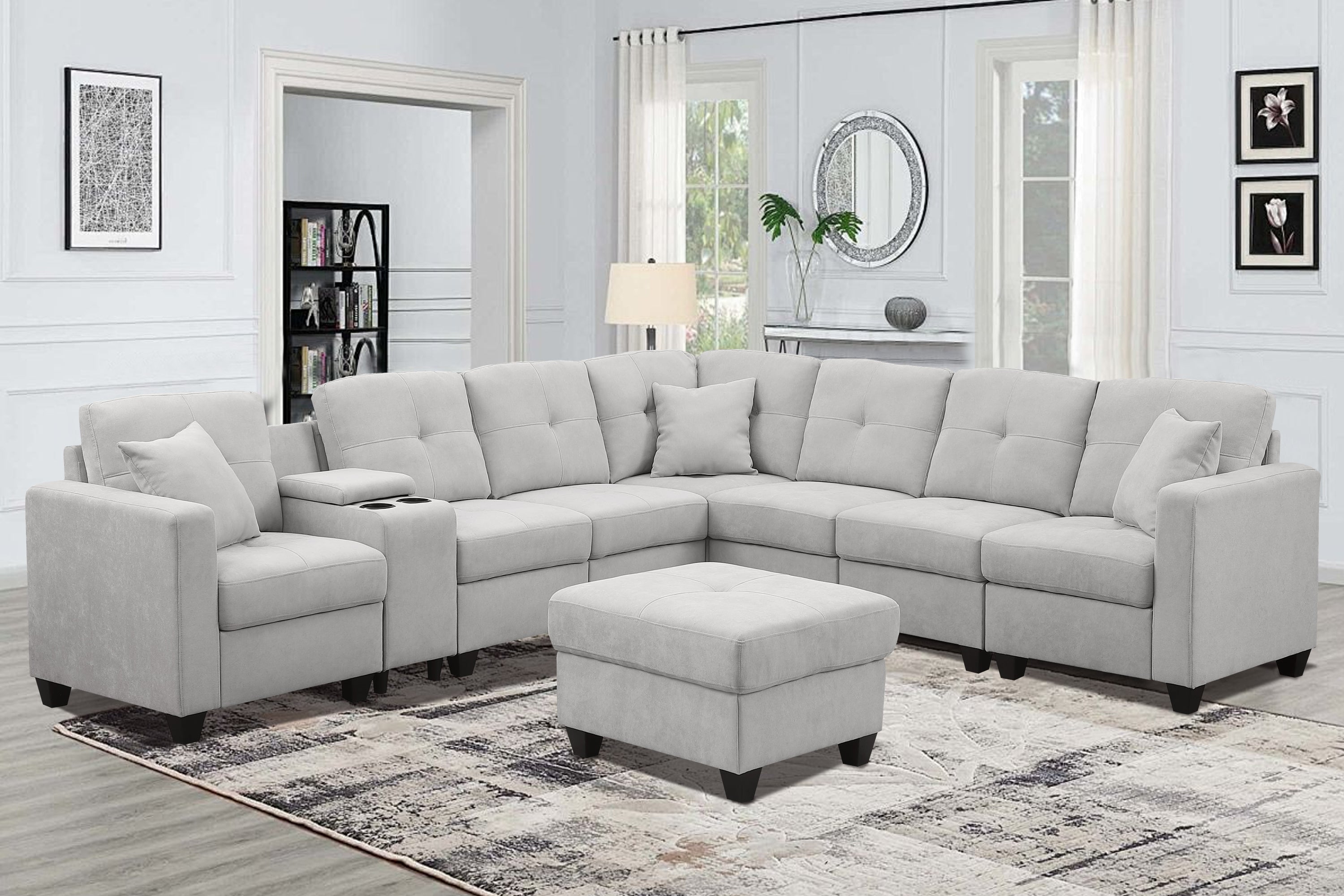 Light Grey Sectional Sofa - Modern & Comfortable
