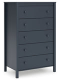 Simmenfort - Navy Blue - Five Drawer Chest