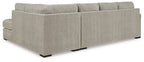 Beige fabric sectional sofa with back cushions and rounded seat edges