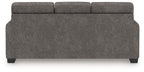 Dark gray sofa backrest and seat with squared arms
