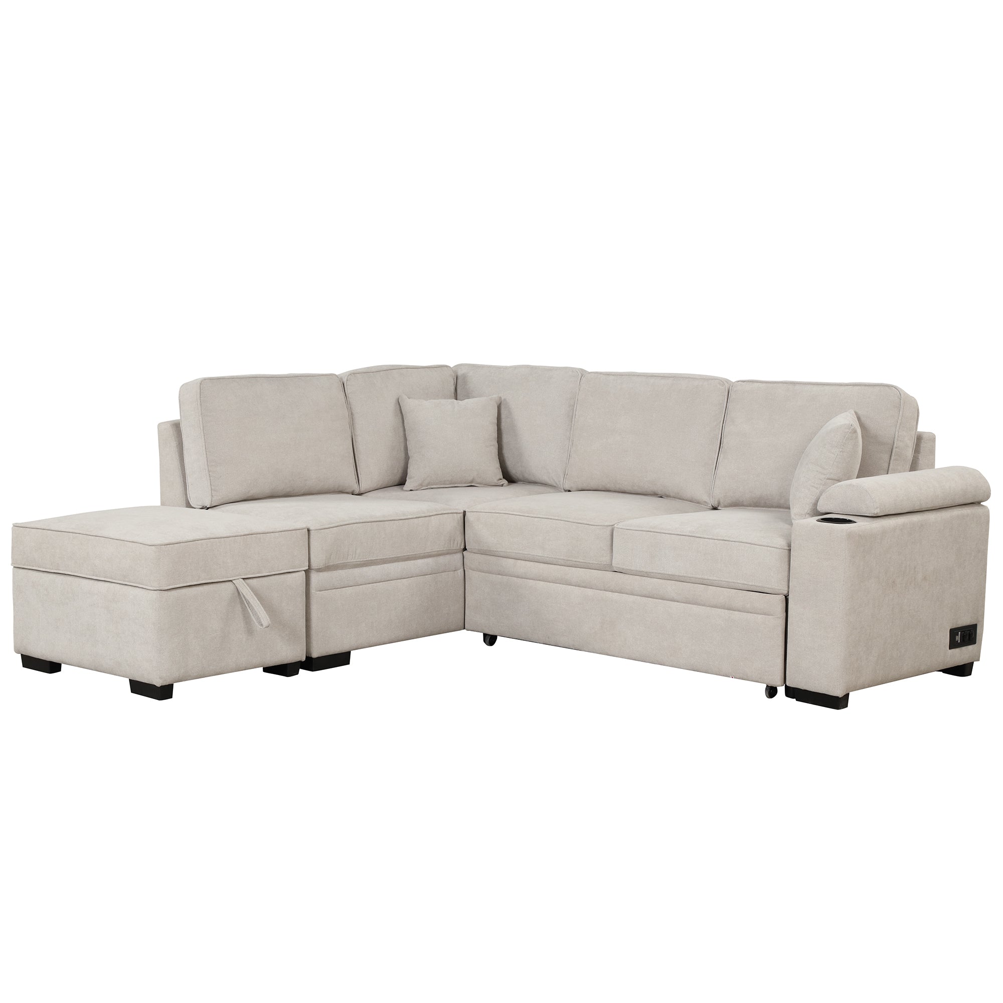 beige sectional sleeper sofa