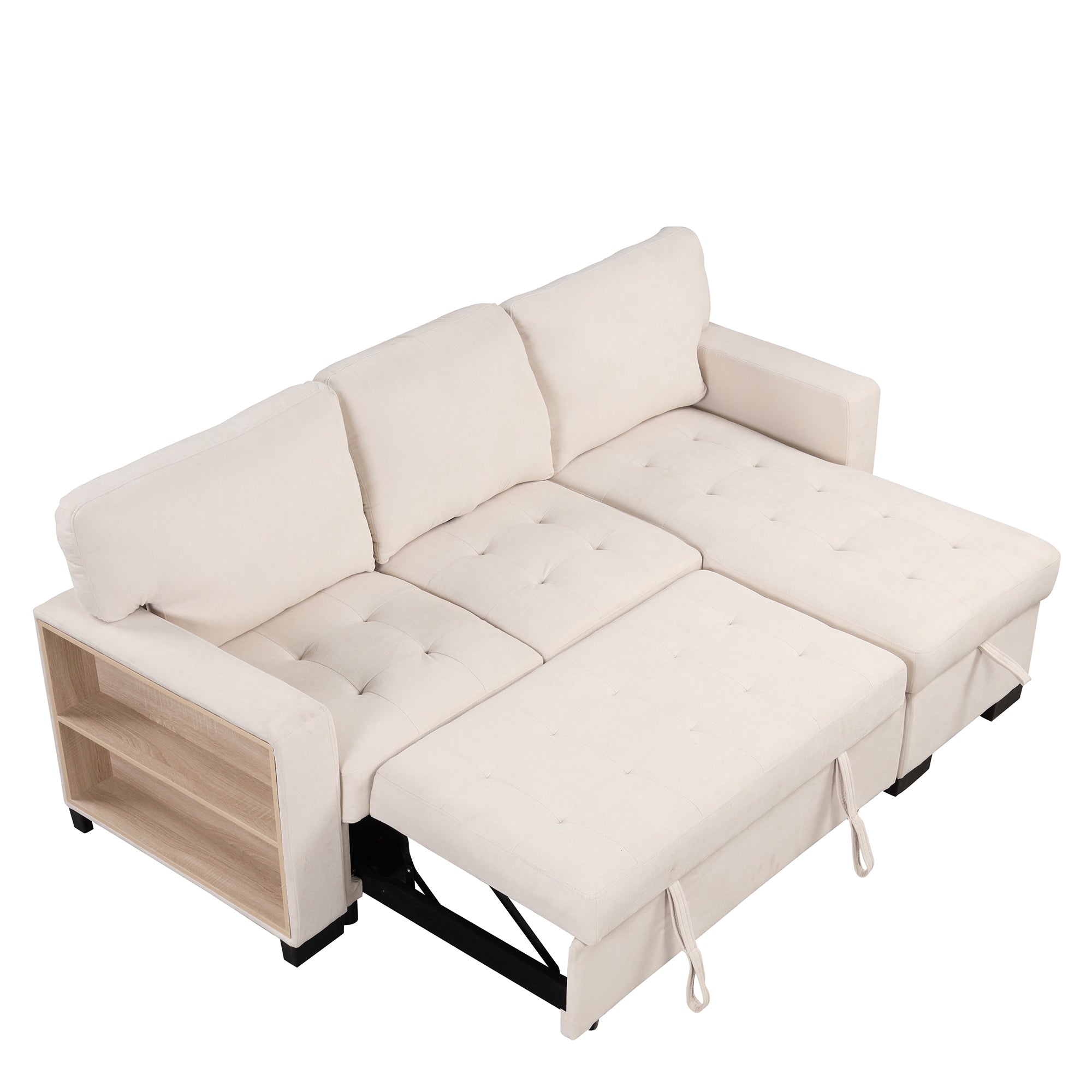 Beige Sectional Sofa Beige | Storage, Pull-Out Bed, USB-Sleeper Sectionals-American Furniture Outlet