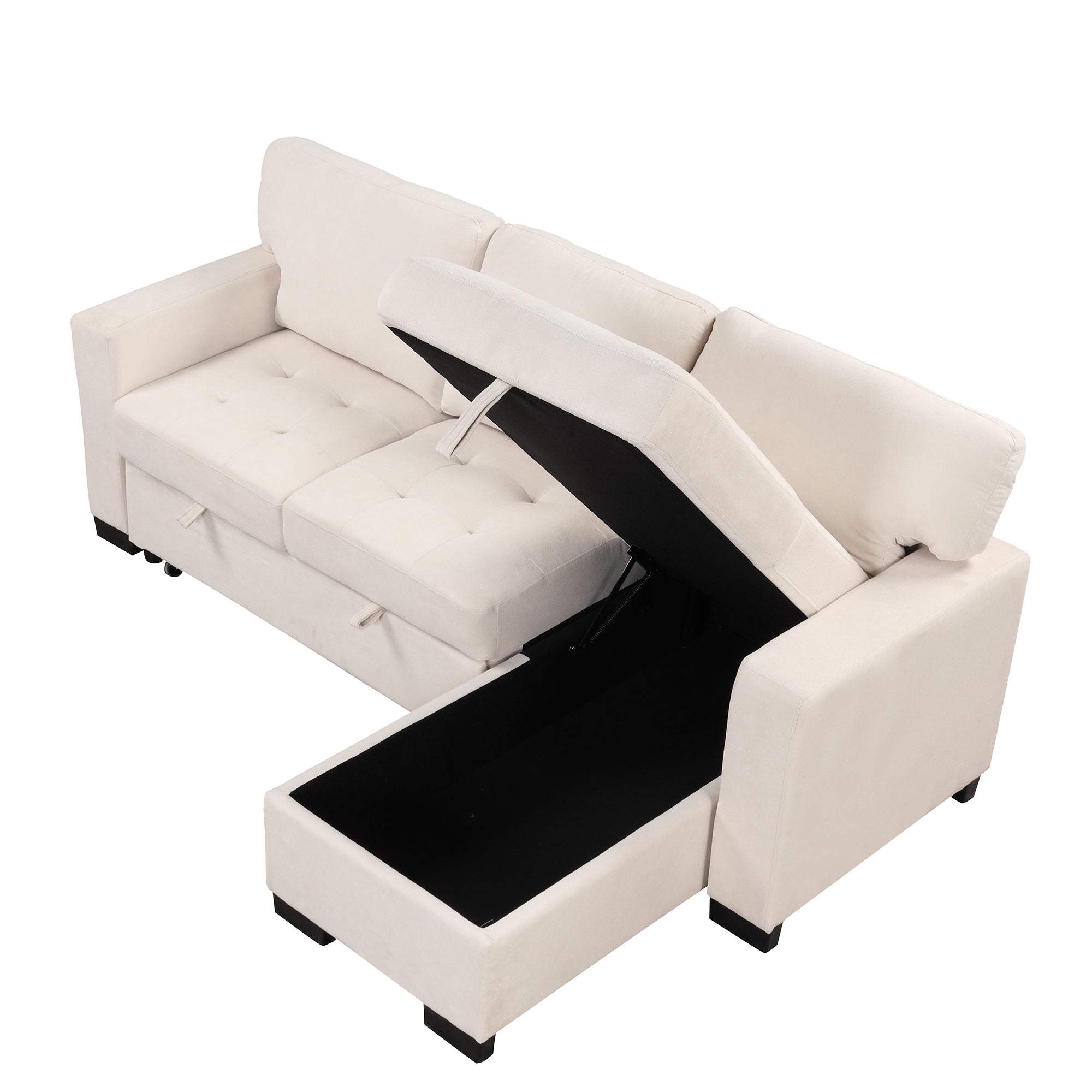 Beige Sectional Sofa Beige | Storage, Pull-Out Bed, USB-Sleeper Sectionals-American Furniture Outlet