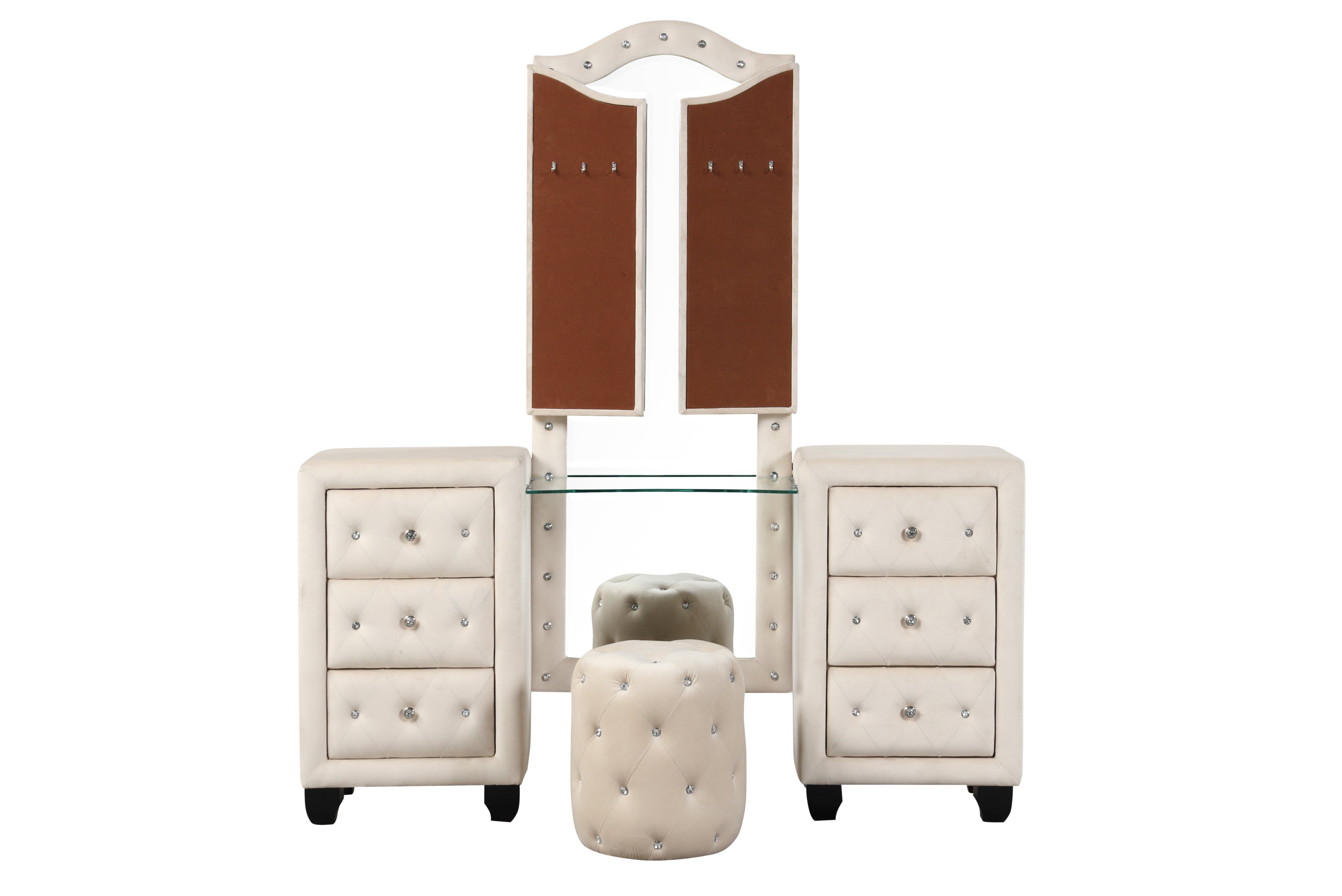 Luxury 4-Poster King Bedroom Set - Cream
