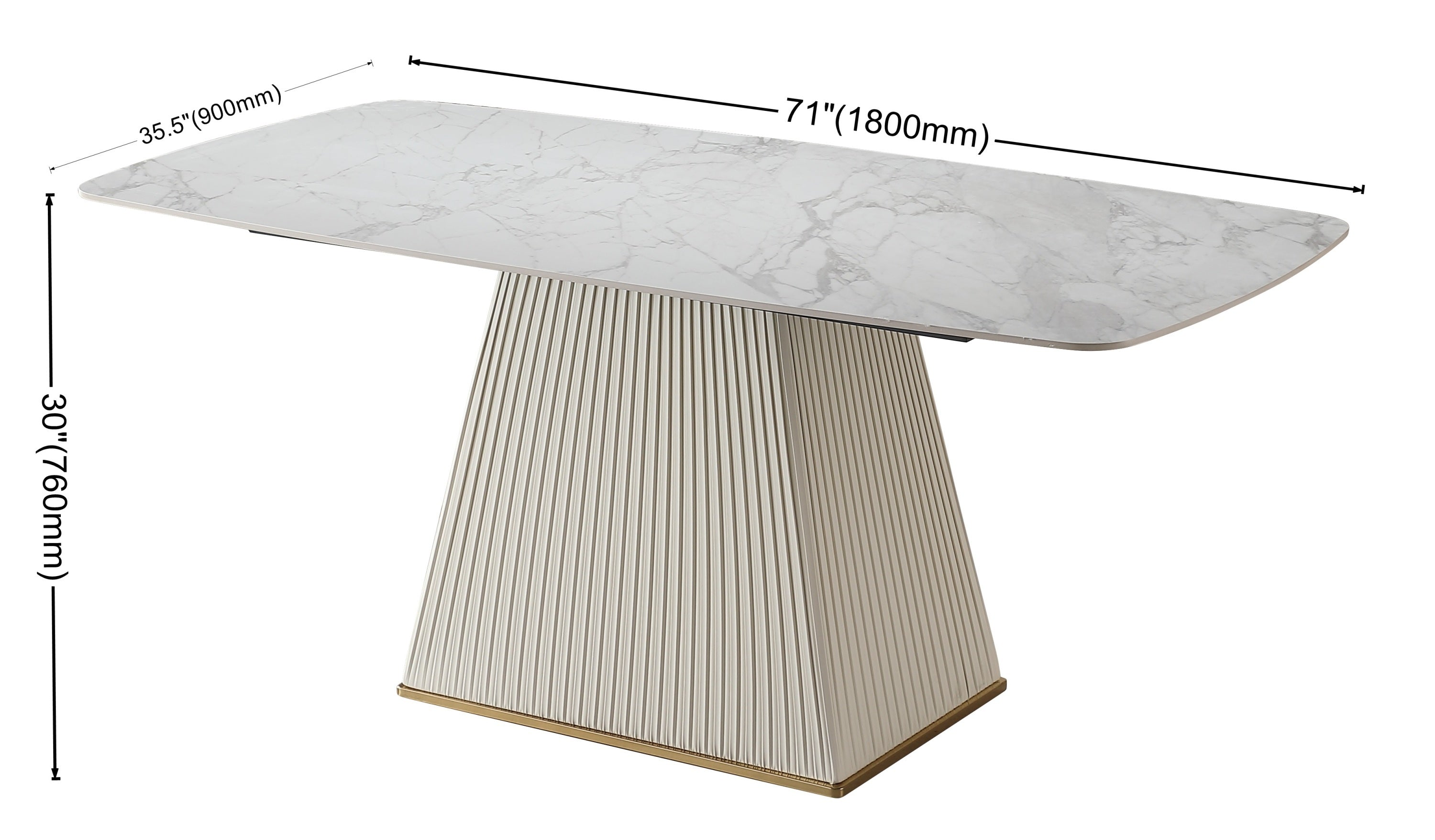 71" Modern Sintered Stone Dining Table & 6 Chairs