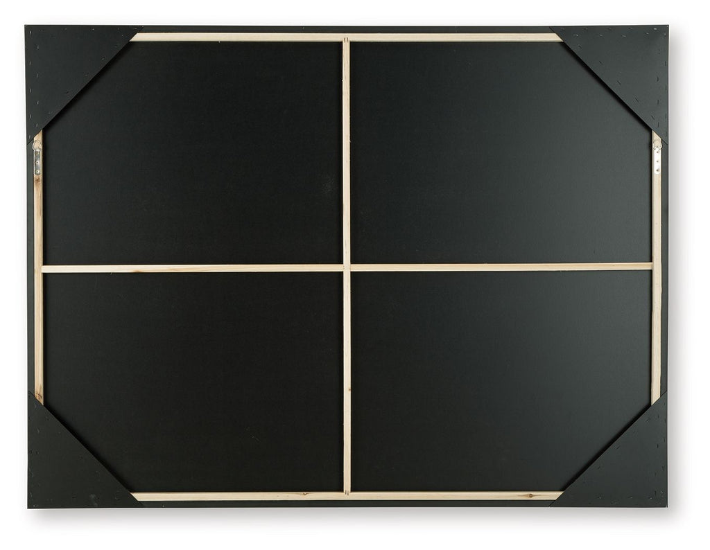 Rectangular wall art frame with black backing and off-white divider lines
