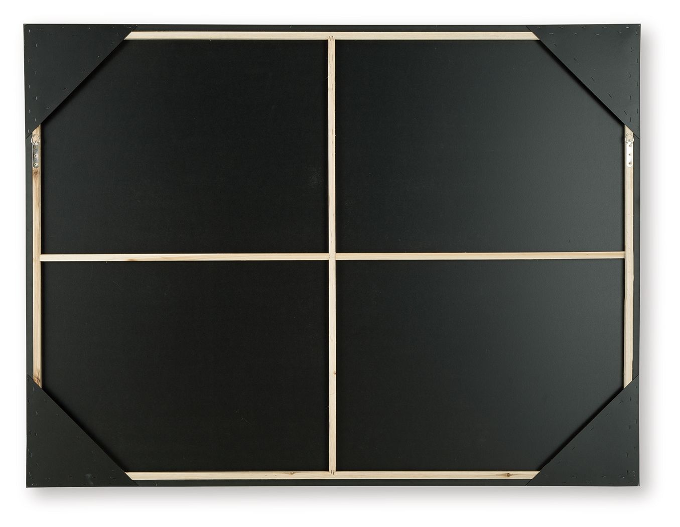 Rectangular wall art frame with black backing and off-white divider lines