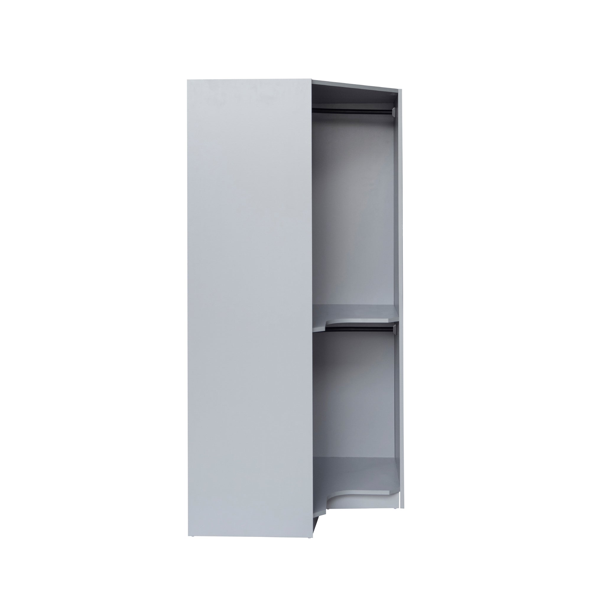 Polygon Corner Wardrobe - Gray (Save Space)