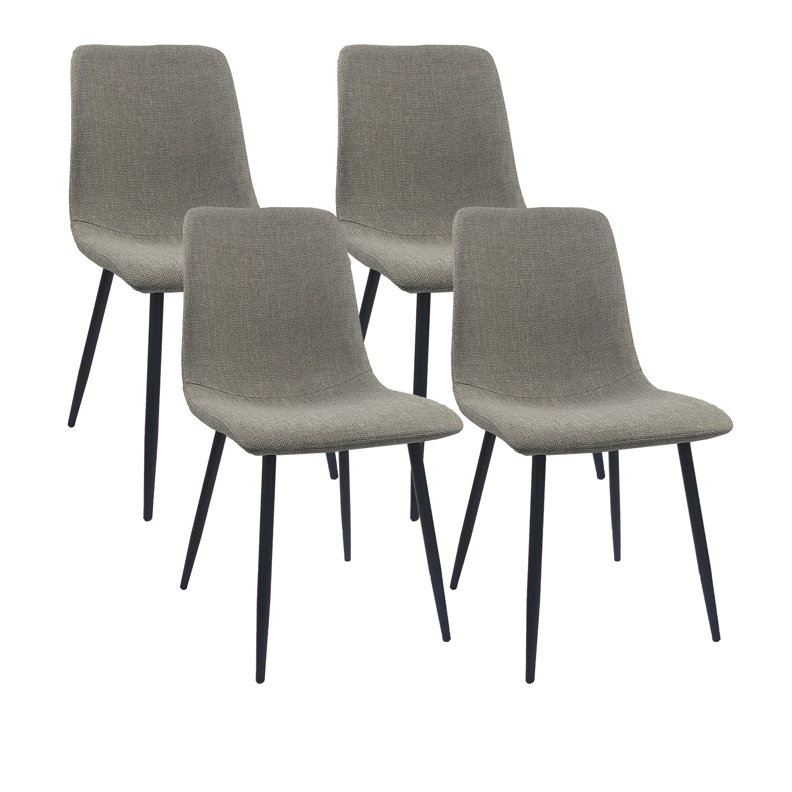 White Dining Table & Grey Chairs Set (47"-63")