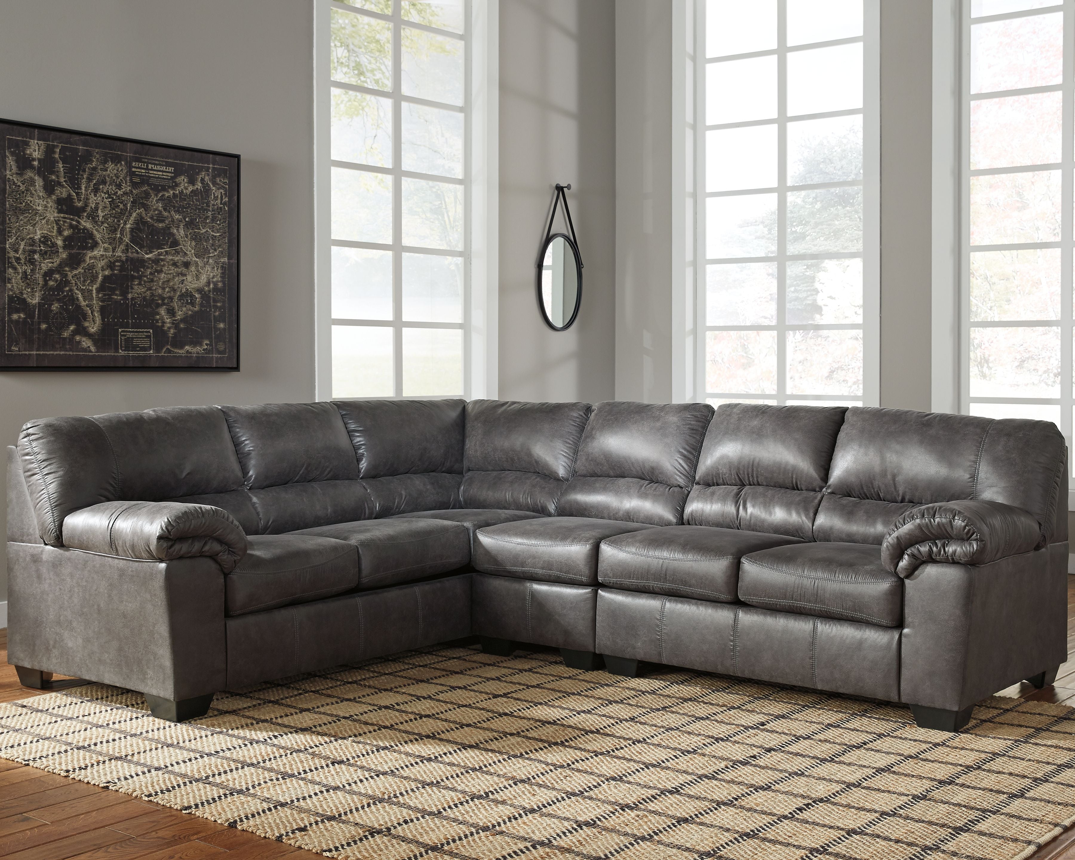 Bladen Faux Leather Sectional-Stationary Sectionals-American Furniture Outlet