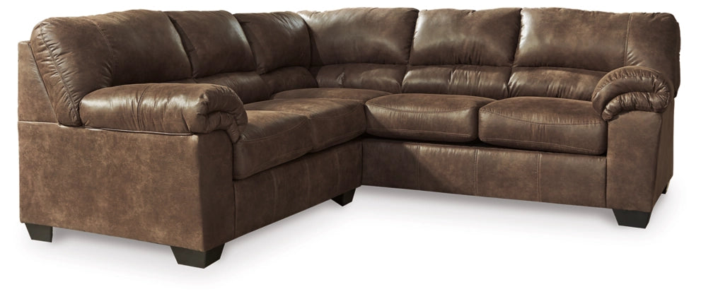 brown pleather l shaped sectional