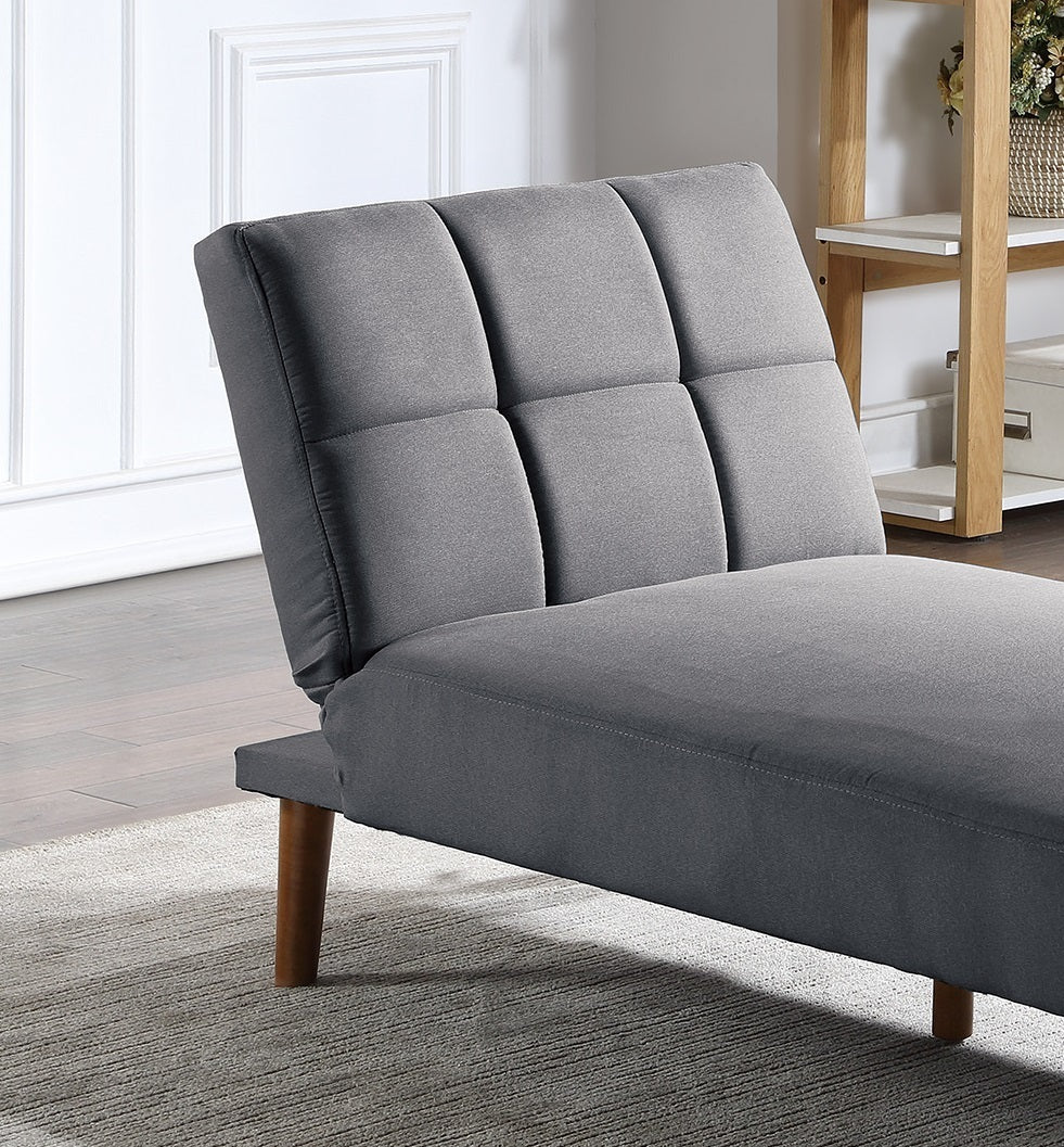 Blue Grey Linen Reversible Sectional Sofa with Chaise | Tufted | Solid Wood Legs-Stationary Sectionals-American Furniture Outlet
