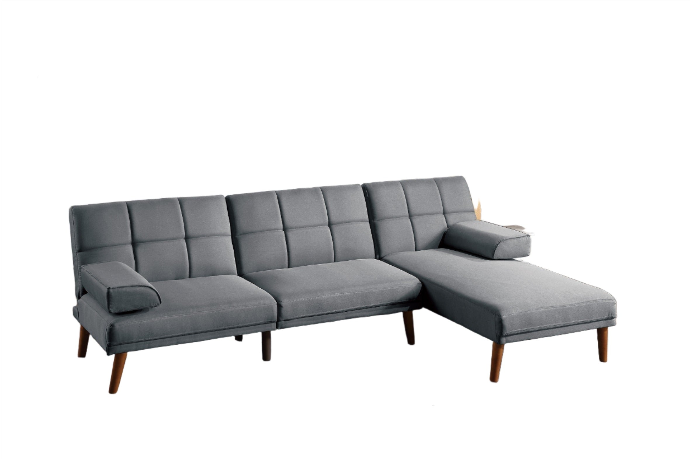 blue grey linen l shaped sectional