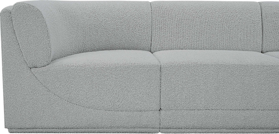 Boucle Fabric Sectional: Ollie - Luxe Comfort & Style-Stationary Sectionals-American Furniture Outlet
